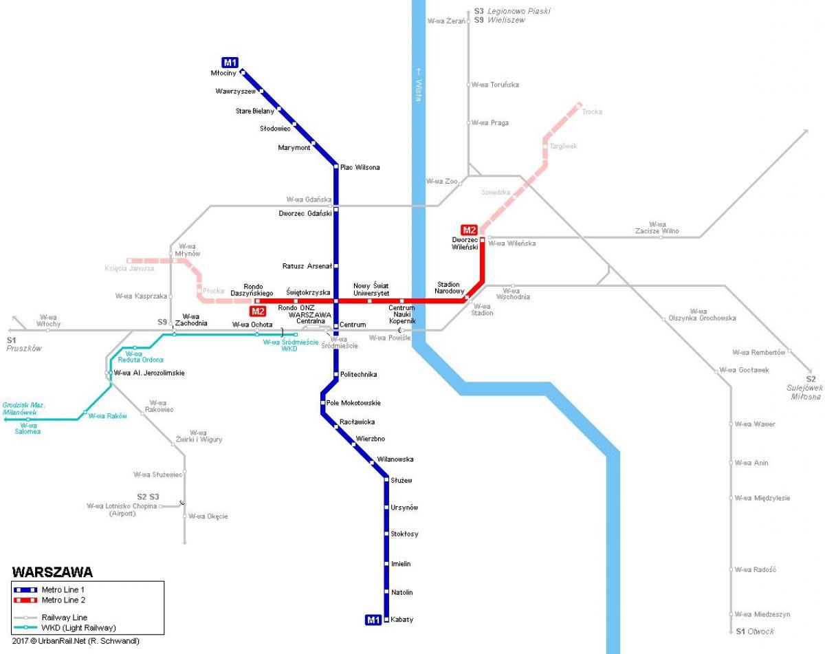 metro žemėlapis, Varšuva, lenkija