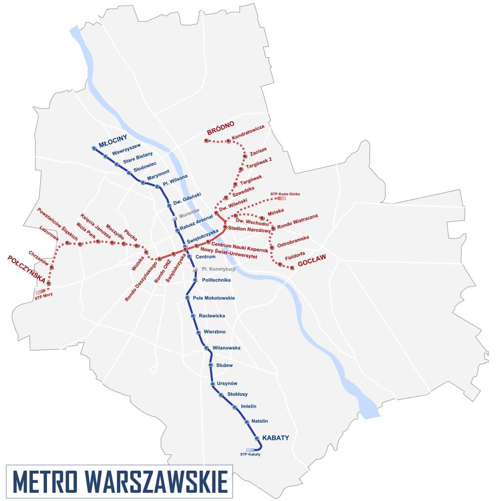 metro žemėlapis Varšuva