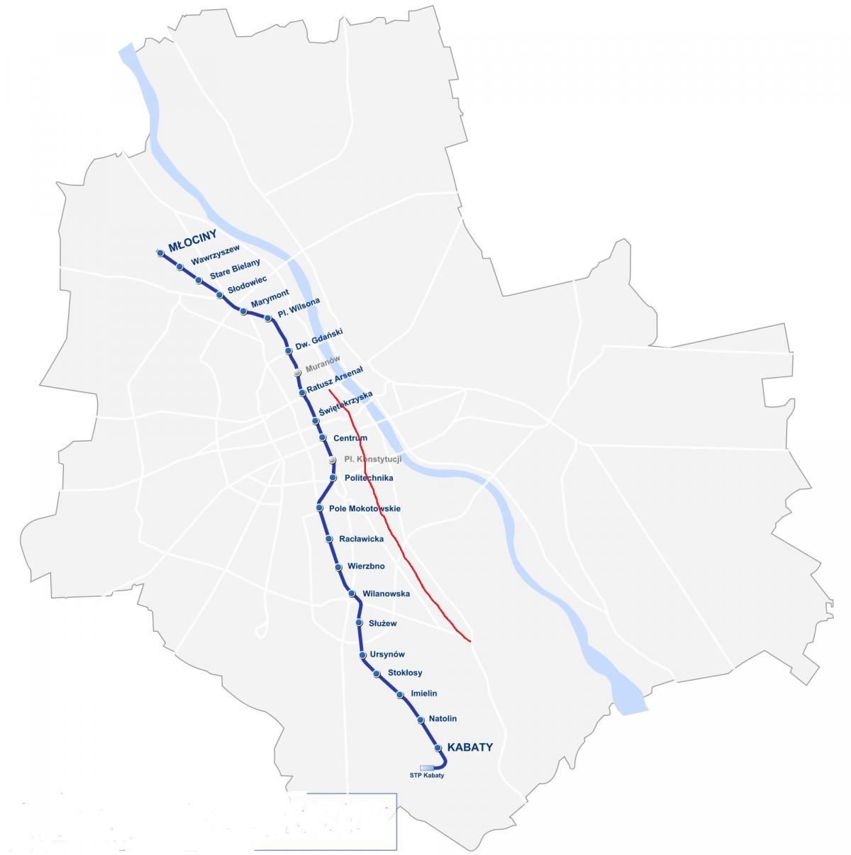 Žemėlapis Varšuvos karališkosios maršrutą 