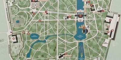 Lazienki parkas Varšuvoje žemėlapyje