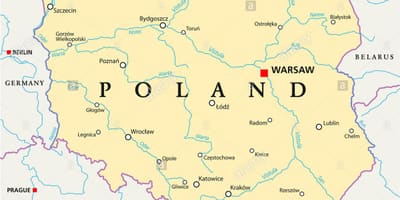 Varšuvos vietą pasaulio žemėlapyje
