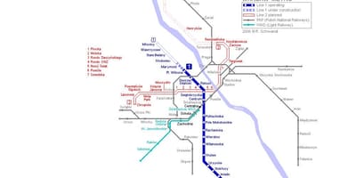 Varšuvos metro žemėlapis