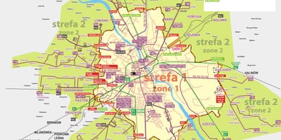 Žemėlapis Varšuvos autobusų 