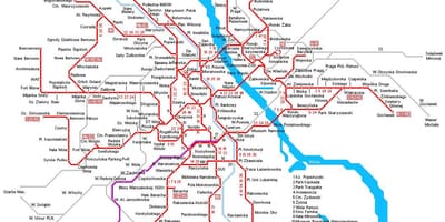 Varšuvos traukinių žemėlapis