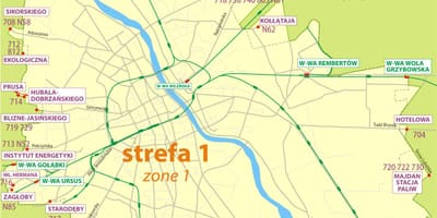 Žemėlapis Varšuvos zona 1 2 