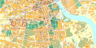 Žemėlapis Varšuvos miesto centras
