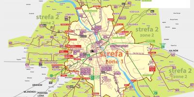 Žemėlapis Varšuvos miesto 