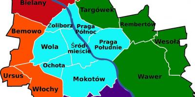 Žemėlapis Varšuvos apylinkėse 