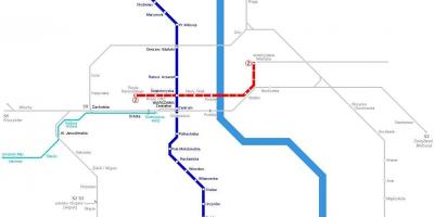 Žemėlapis metro Varšuvoje